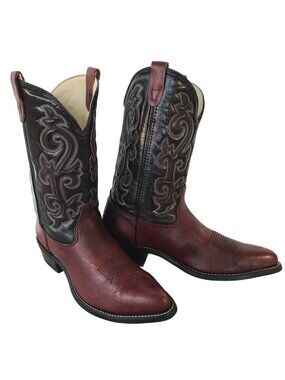 Iron Age Mens Dress Mahogany Black Leather Steel Toe Western Boots Work 13 D USA
